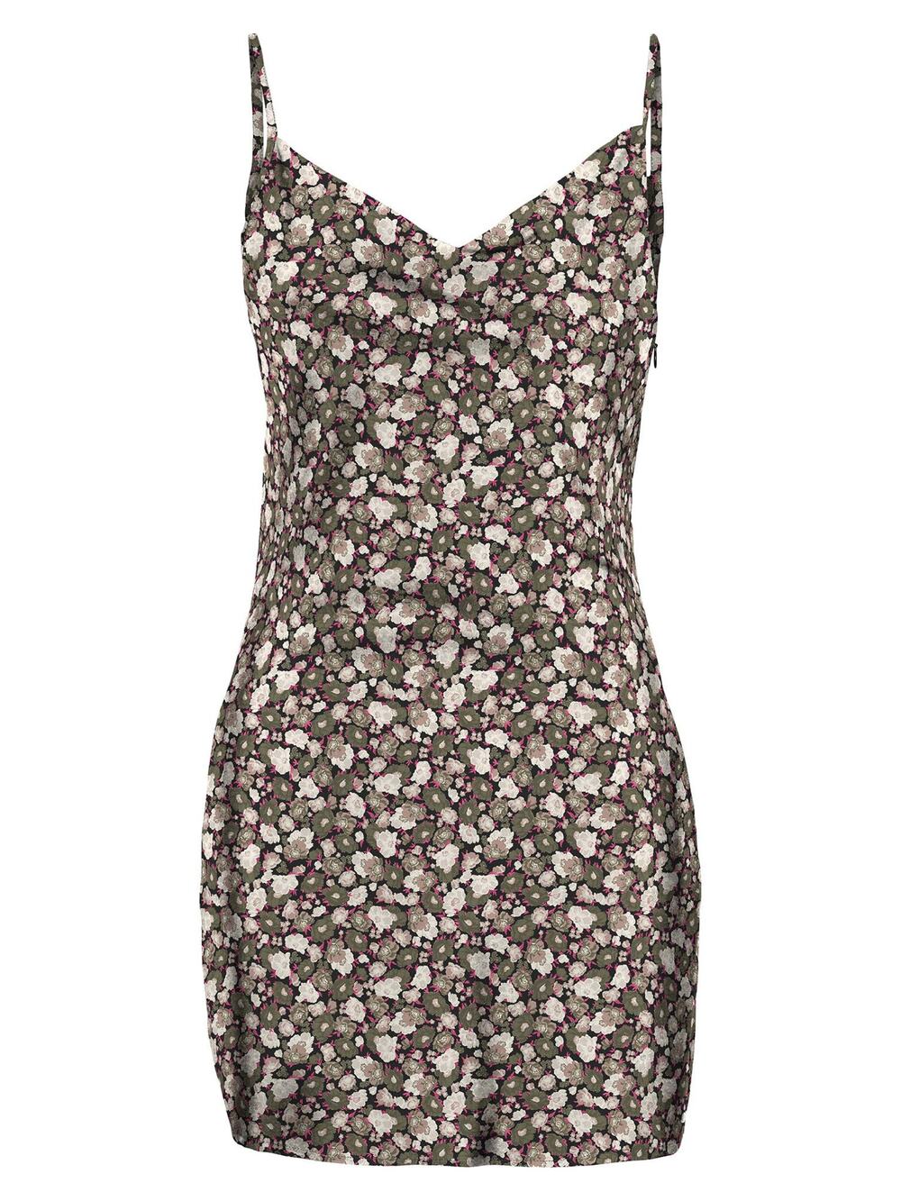 Vero Moda Floral Ivy Green Helen Cowl Neck Slipdress Size XS